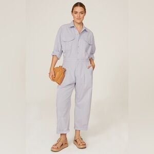 Paradised Robin Jumpsuit Pastel Purple Pleated Taper Leg Womens Size Small